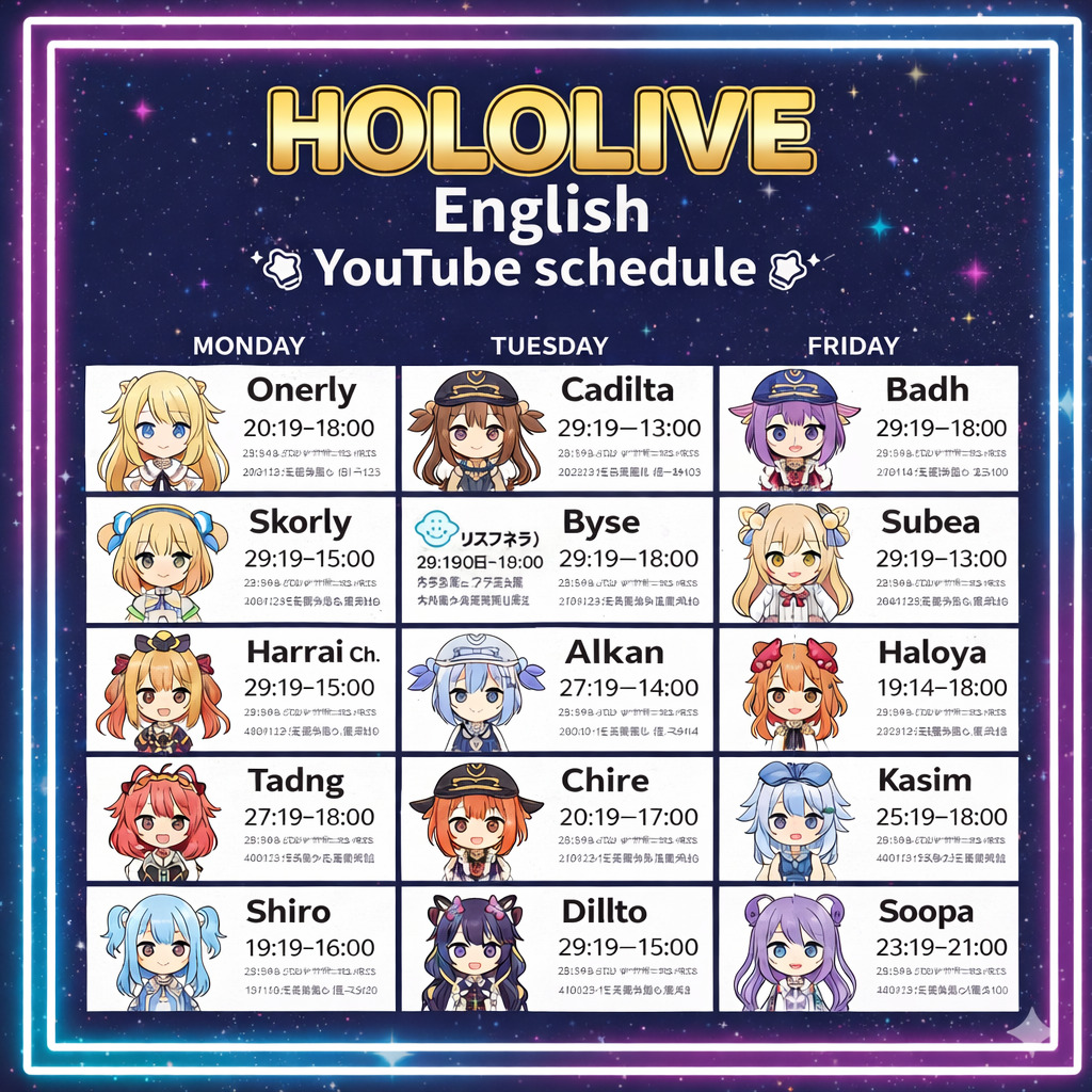 2026年05月11日 　ホロライブEnglish放送スケジュール