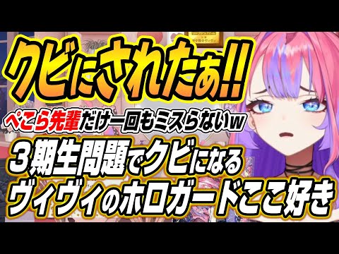 【hololive切り抜き/綺々羅々ヴィヴィ】難問だらけのホロメン問題にクビになるヴィヴィのホロガードここ好き サムネイル