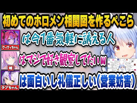 初めてのホロメン相関図で後輩たちをベタ褒めするぺこら【hololive切り抜き兎田ぺこら兎田ぺこら/綺々羅々ヴィヴィ/桃鈴ね… サムネイル