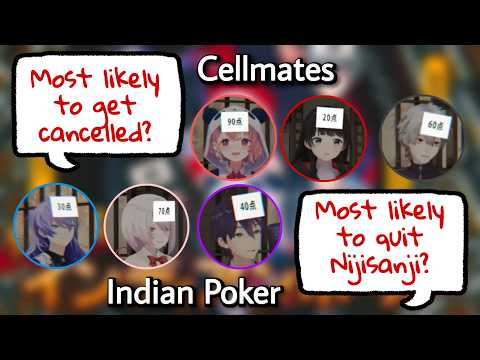 cellmates play indian poker w/ manager comments | Nijisanji… サムネイル