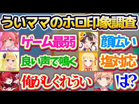 【しぐれうい7周年】自身の7周年記念配信でホロメン達に『しぐれういの印象調査』した結果、好き放題言うホロメン達の回答に…