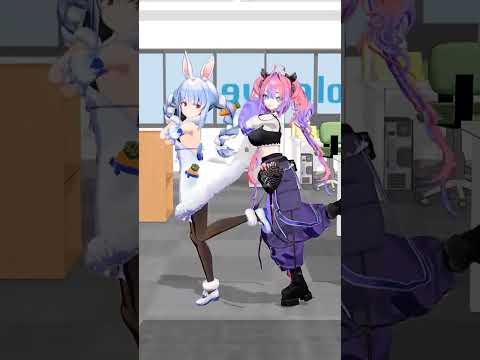 【mmd】ウーニャカ/夏色まつり ウーニャカ ぺこヴィヴィ mmdhololive hololivemmd  shorts サムネイル