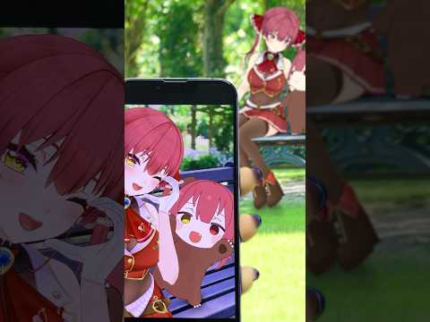 街中で本物のマリン船長とクマリンを見つけた‼️👀🐻ファンサたすかる💕funnyvideo shorts サムネイル